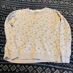 Fat Face Womens Crewneck Sweatshirt Gray Bees Daisy Ditsy Floral Cotton Soft